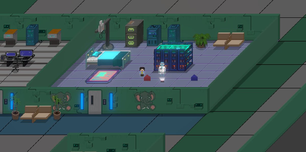 AdaluteGames's tweet image. Created a few more sprites for this kids hospital.  #cyberpunk #shadowrun #visualhacker2d #unity3d #indiegame