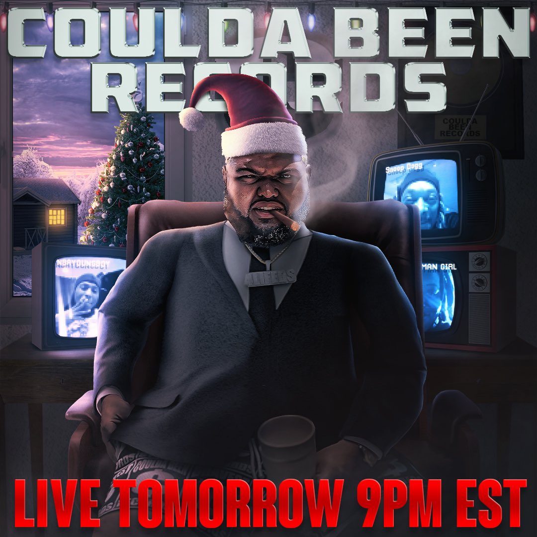 druski's tweet photo. There's no Christmas Eve without a Coulda Been Records IG Live 😏 https://t.co/YrYYoADZzF