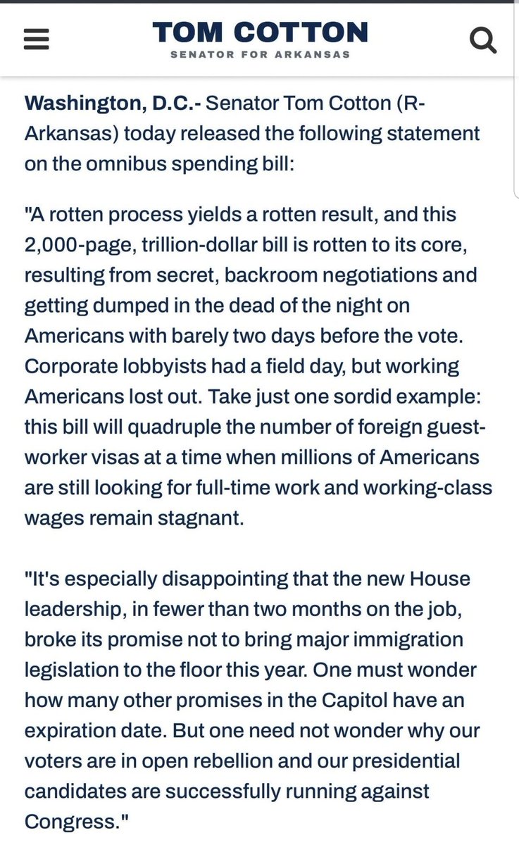 jbuck1000's tweet photo. @TomCottonAR then why did YOU vote yea? https://t.co/MAsqhup9ON