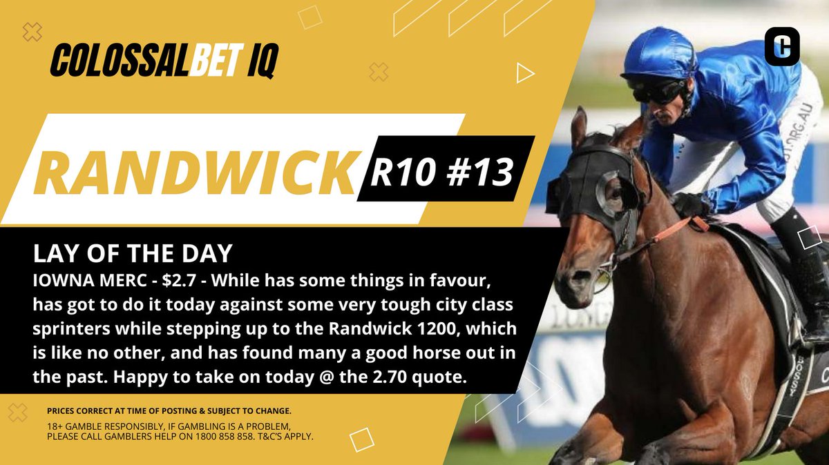 colossalbet's tweet photo. #LayoftheDay #colossalbetIQ #Randwick #LuckyLast #GetOutStakes https://t.co/tJdWIzsebx