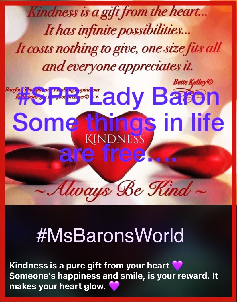 Suzannah_Baron's tweet photo. Kindness is a pure gift from the heart.💜
Someone’s smile and happiness, is your receipt.💜
It makes your heart glow.💜
This Christmas #GiveKindness
#WordsOfHeart
#KindnessMatters
#SPB #MsBaronsWorld https://t.co/8mOGlnZ2rM
