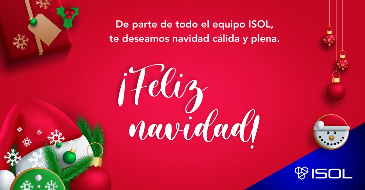 contactisol's tweet photo. De parte de nuestro equipo, deseamos que esta navidad saque lo mejor de ti, disfrutando de la alegría en todas sus formas y siempre con tus seres queridos ¡feliz navidad!

#ITsmart #SolucionesISOL #innovación #SabiduríaIT #Ux #BusinessIntelligence https://t.co/eAUmuJtEs6