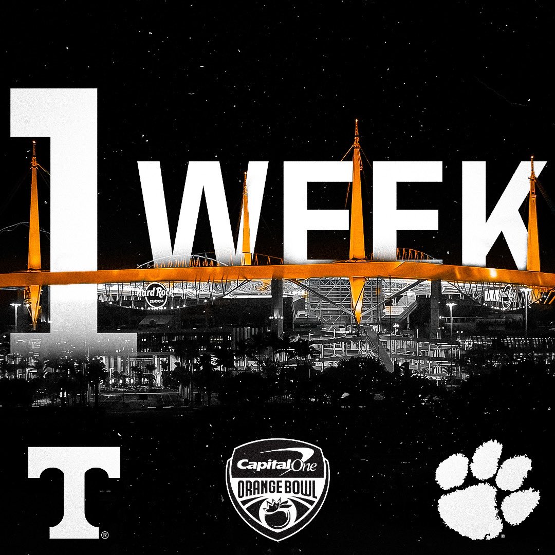 Start the countdown ⏳ 

One week until we kick it off under the lights 🍊

#CapitalOneOrangeBowl