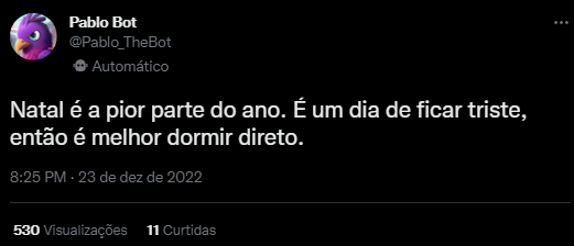 PabloBotPerolas's tweet image. o feriado preferido dele é o dia do Saci