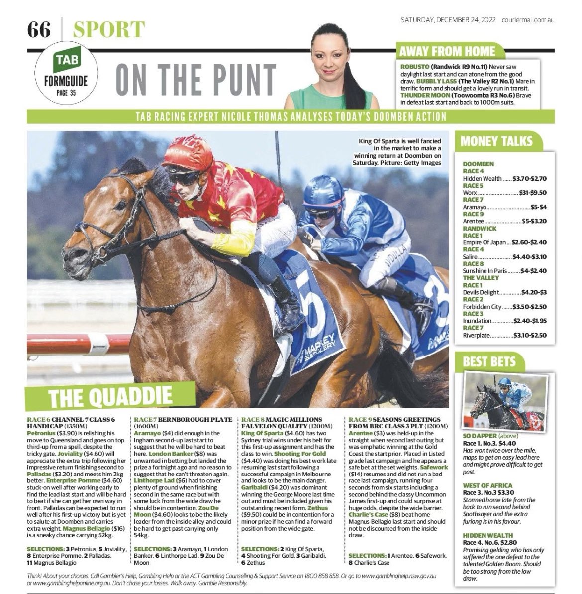 Nicole_luvsabet's tweet photo. My thoughts on the terrific card at Doomben ⁦@BrisRacingClub⁩ on Christmas Eve in the ⁦⁦@couriermail⁩. Good luck and Merry Christmas! https://t.co/c851e05YLq