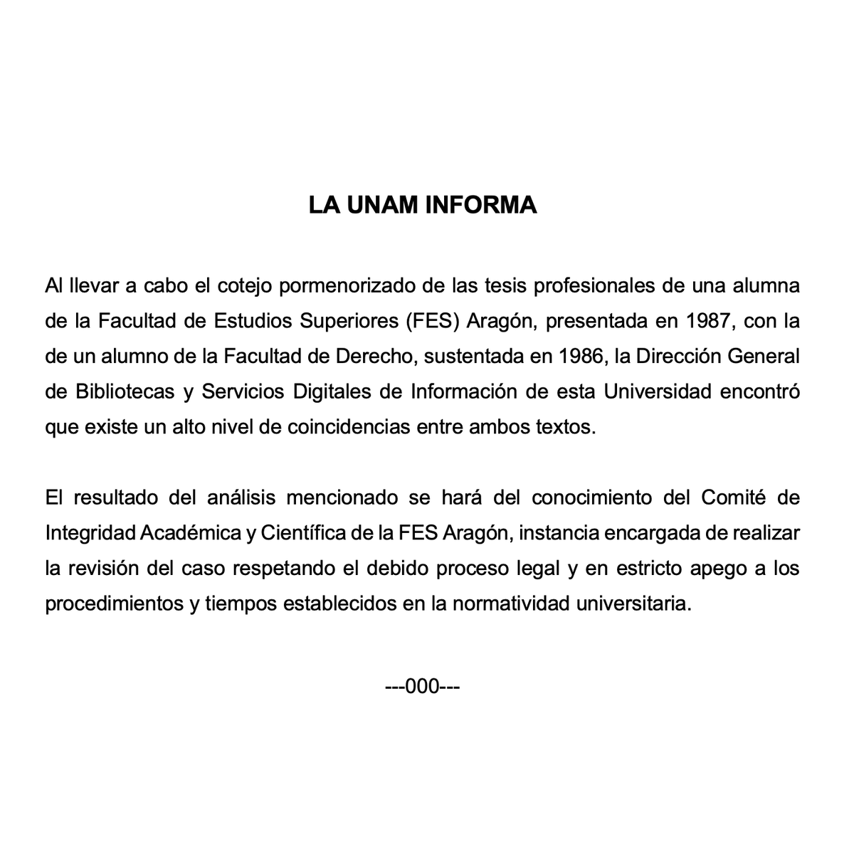 La UNAM informa:
