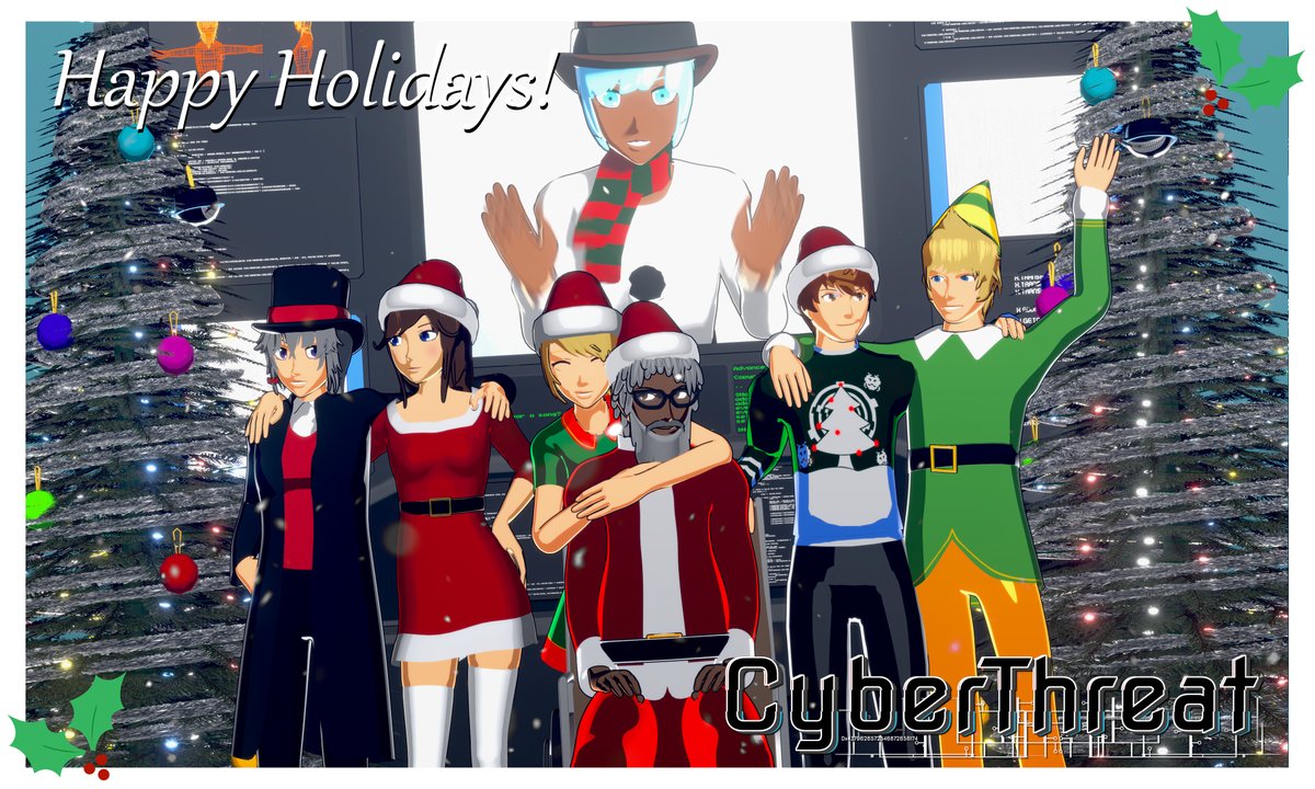 cyberthreatgame's tweet photo. Happy Holidays, from the main cast of CyberThreat! 🎄🎅 https://t.co/YNhbQ2szqT