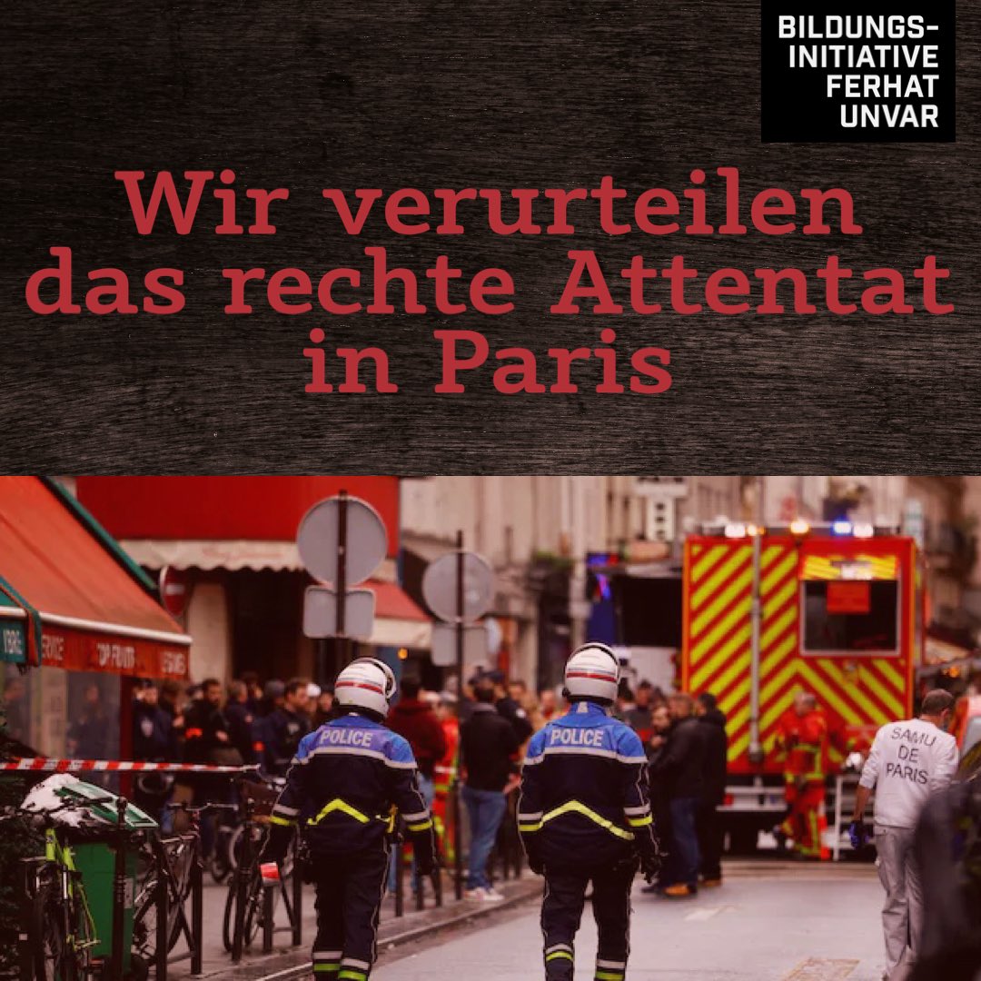 Am Freitag wurde in der Pariser Innenstadt das kurdische Gemeindezentrum „Ahmet Kaya“ durch einen Attentat angegriffen.

Der Polizeibekannte 69-jährige Attentäter war in der Vergangenheit bereits kriminell geworden. ++

#paris #hanau #aufklärung