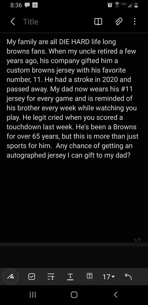 DavidCalvarese's tweet photo. There are so many more families out there like mine @dpeoplesjones 
Ball out tomorrow. #Browns https://t.co/MEJBeLsNJ6