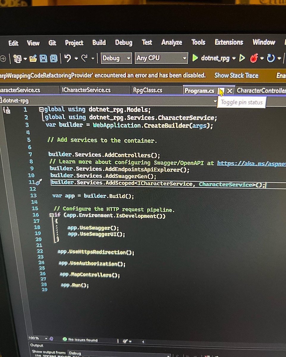 fullstackbk's tweet photo. Still on my grind and extending my #api I added a service to my api #fullstackbk #webdev https://t.co/UkTz2P0qda