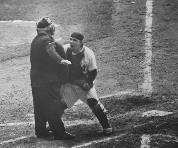 Happy #Festivus! Here’s Yogi airing his grievances after Jackie was called safe. #Yankees