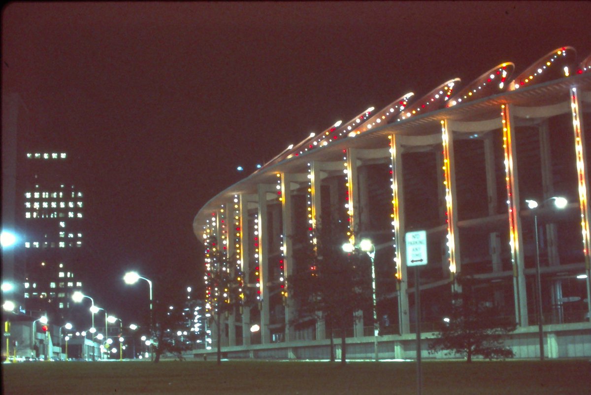 Busch Stadium II at Christmas