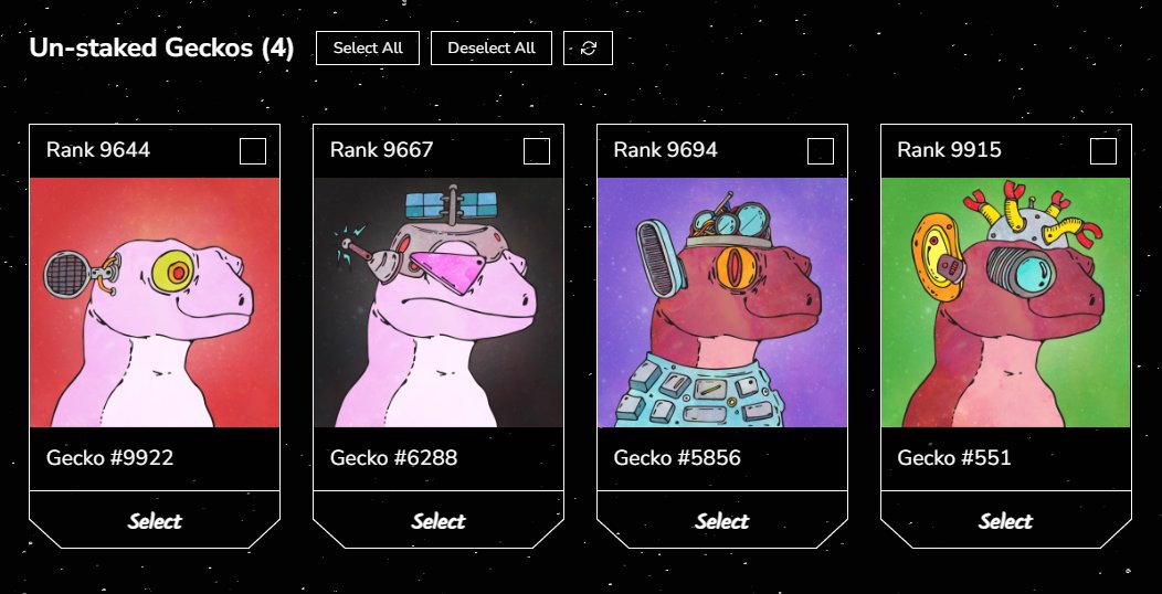 🟩Galactic Gecko Space Garage 🦎 🛸 🪐 (@galacticgeckosg) on Twitter photo Only full Faction sets can complete the greatest Journeys.👀
So we're giving a set away to celebrate launch of our new platform!🚨🚨
✅Follow <a href="/GalacticGeckoSG/">🟩Galactic Gecko Space Garage 🦎 🛸 🪐</a> <a href="/TheGeckoDAO/">🟩 The Gecko DAO // GG🦎</a>
✅RT
✅Gecko PFP
✅Share screenshot of your Journey in the comments below
Winner randomly chosen in 48hrs Only full Faction sets can complete the greatest Journeys.👀
So we're giving a set away to celebrate launch of our new platform!🚨🚨
✅Follow <a href="/GalacticGeckoSG/">🟩Galactic Gecko Space Garage 🦎 🛸 🪐</a> <a href="/TheGeckoDAO/">🟩 The Gecko DAO // GG🦎</a>
✅RT
✅Gecko PFP
✅Share screenshot of your Journey in the comments below
Winner randomly chosen in 48hrs