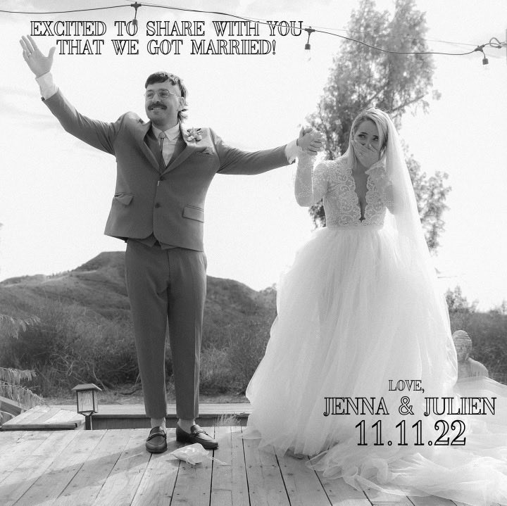 Huge ❤️Congratulations to my son Julien and his lovely bride Jenna on their nuptials. Welcome to the family Jenna🥂 I love you both so much🙏🏻❗️