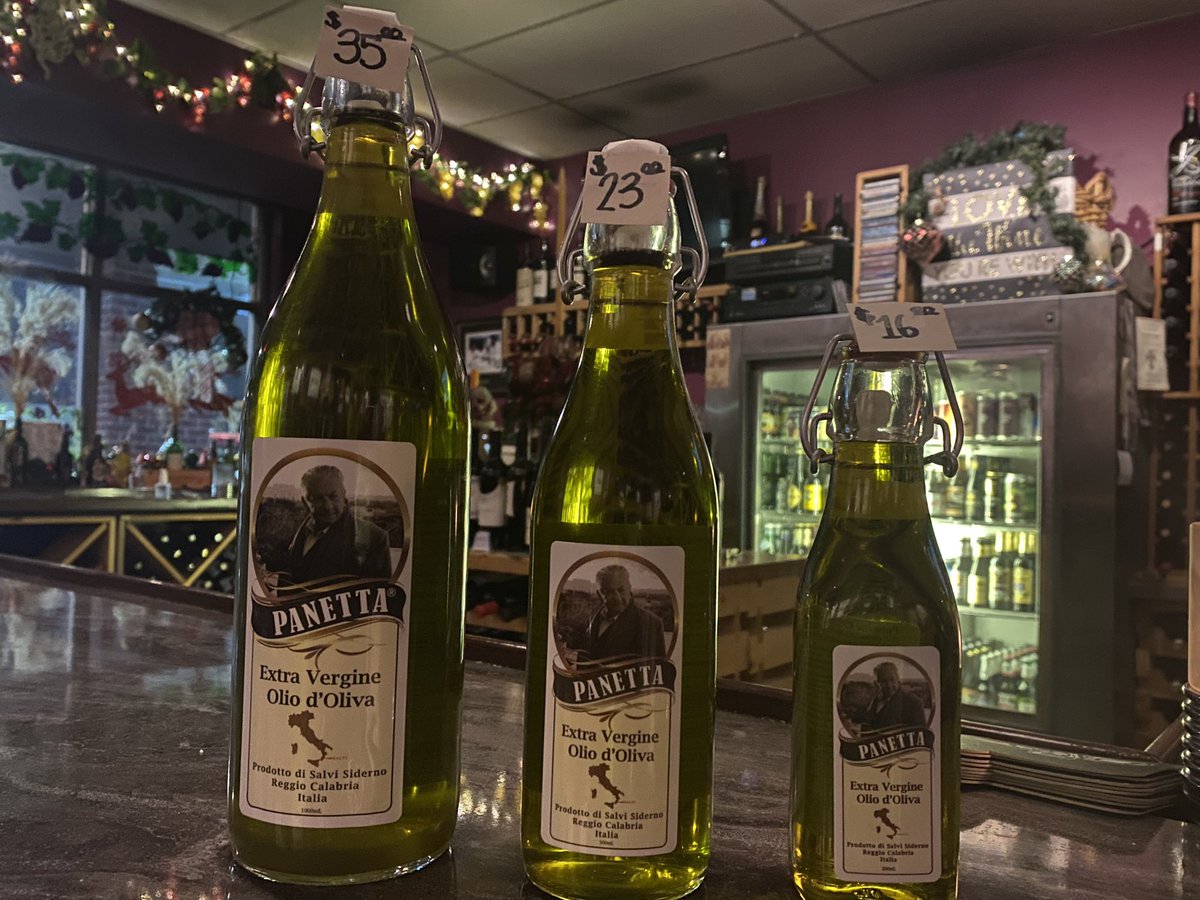antipastos's tweet photo. We are open Christmas Eve from 2-5pm for bar and take out. Looking for a last minute gift item? We have gift certificates and Panetta’s locally pressed extra virgin olive oil in 3 sizes. Happy holidays! https://t.co/cBj3q21n6y