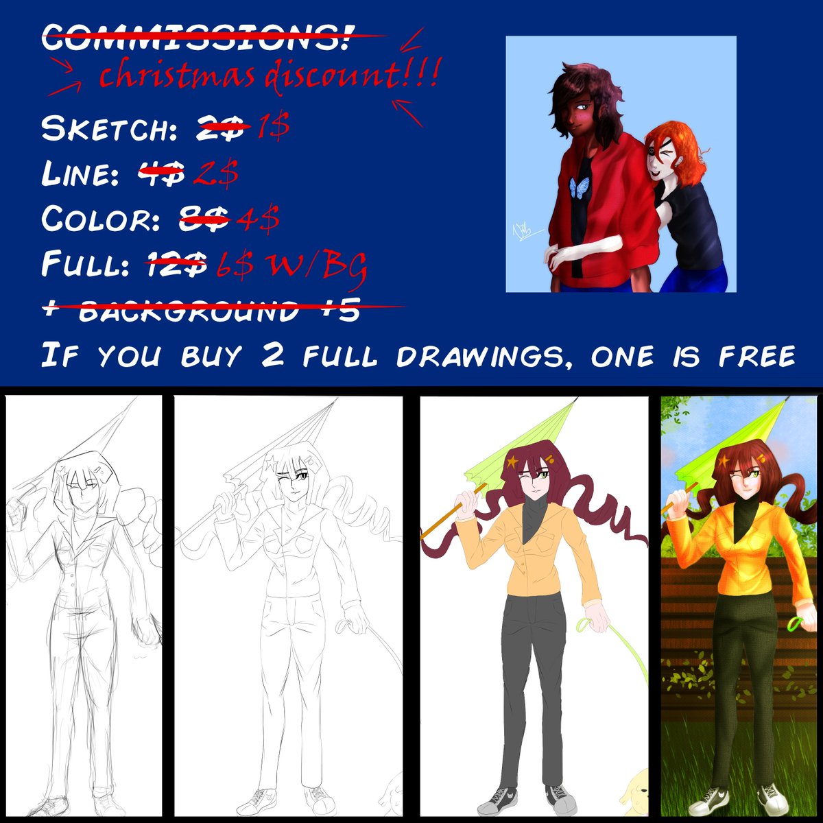 txronpa's tweet photo. decided to open commissions for a Christmas sale with a discount of 50% (more examples below) #commissions
#commissionsopen
#musiccommissions
#songcommissions https://t.co/7Fxsaalh3T