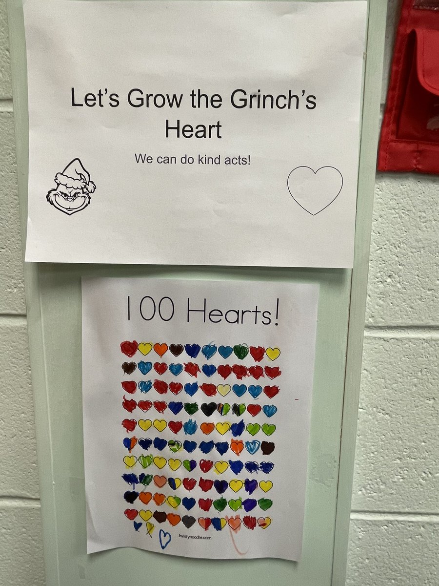 MercerCTOY22_23's tweet photo. We did it! 2-Cline completed over 100 acts of kindness in the month of December to grow the Grinch’s heart. As a reward, I’m doubling my own donation to #CHOPpajamaday and doing something kind for them in January! @TheEwingSchools @NJEA @MercerCo_NJDOE @ChildrensPhila https://t.co/TdeGBlni4W