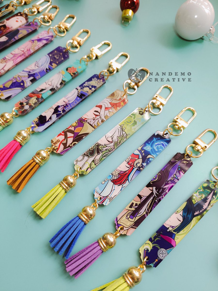 nandemocreative's tweet photo. I think I am obsessed with these tassels 🥺 I'm bringing them to Cosmatsuri with me!! #GenshinImpact https://t.co/Ljo9yTipcm