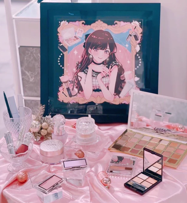 Maison KOSÉ ×Rちゃんコラボのイラスト複製原画を銀座のMaison KOSÉさんで1か月展示して頂いてます嬉しい、、! 