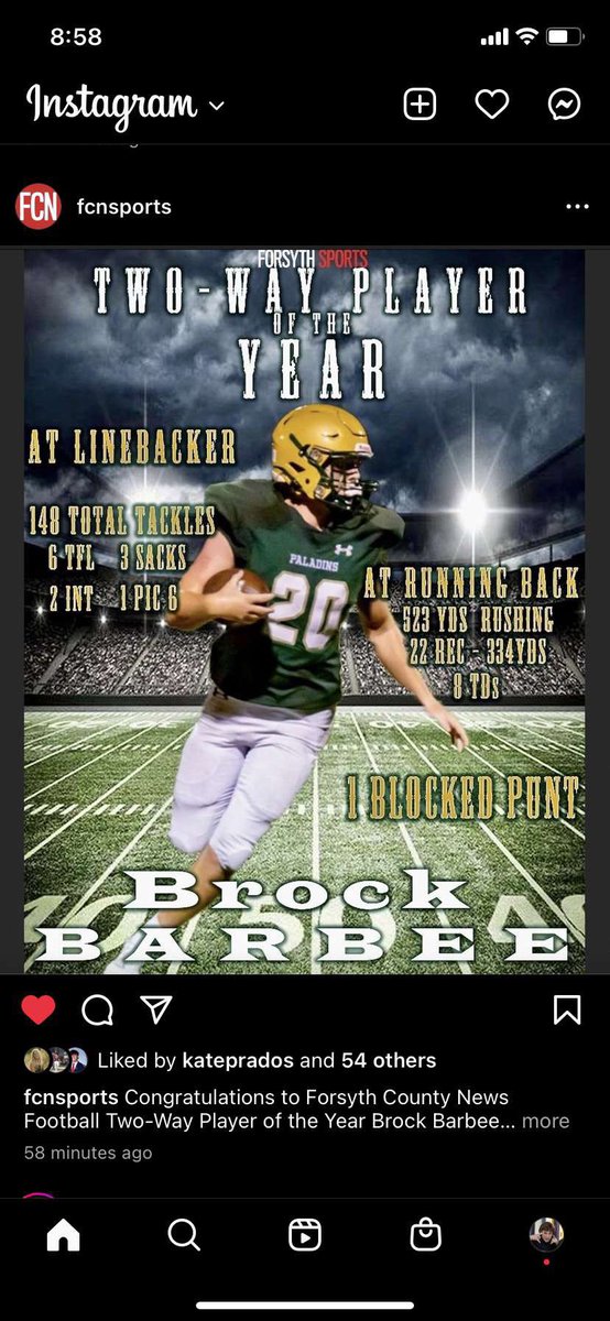 Thank you <a href="/ForsythSports/">FCN Sports</a> for recognizing me as the Two-Way Player of the Year. I am incredibly honored! <a href="/CarsonAdams70/">Carson Thomas Adams</a> <a href="/CoachCoury6/">Shawn Coury</a> <a href="/RecruitGeorgia/">Recruit Georgia</a>