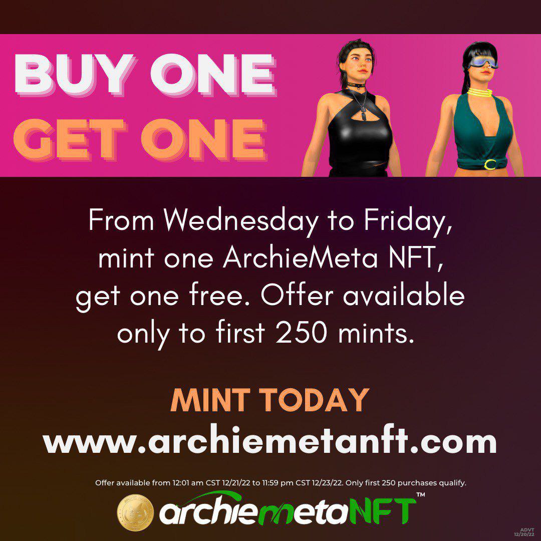 ArchieNeko_'s tweet photo. Hello family 

Less than hour left , offer closes soon.

If you haven't grabbed #ArchieMetaNFT yet, this is the opportunity Buy 1 Get 1 

$ARCHIE #ARCHIE #ArchieNeko #ArchienekoNFT #ArchieMeta #ArchieChain #Ethereum #ETH 

Pls follow @ArchieChain @ArchieMeta @ArchieAlliance https://t.co/qnxLJv0Lzl