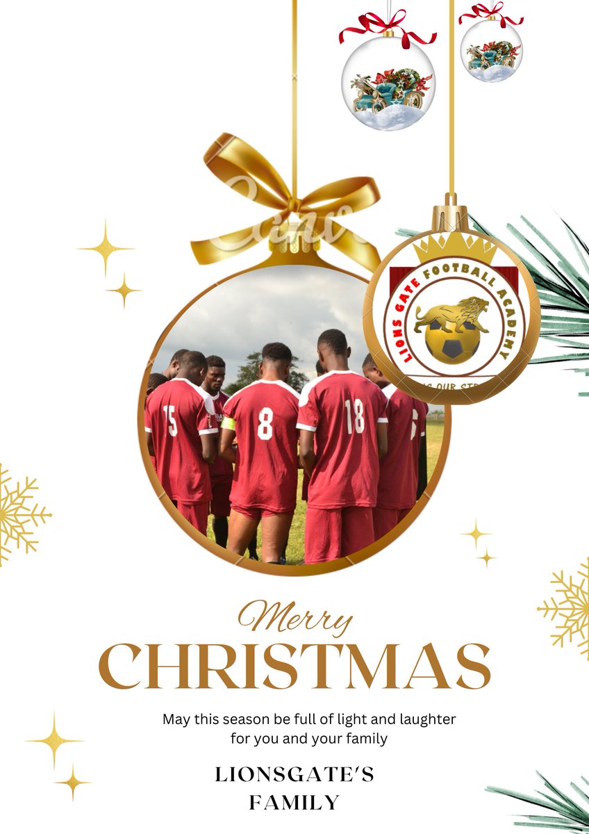 Lions Gate Football Academy (@lionsgatefootb1) on Twitter photo May this season full of light and laughter for you and your family. 
Wishing you many more to celebrate on earth.
Merry Christmas.π²π 
From all of us @LionsgateFA.
#Lionsgatefa
#Ekitistatefootballassociation
#Christmasseason
#Ekitibet9jaleague May this season full of light and laughter for you and your family. 
Wishing you many more to celebrate on earth.
Merry Christmas.π²π 
From all of us @LionsgateFA.
#Lionsgatefa
#Ekitistatefootballassociation
#Christmasseason
#Ekitibet9jaleague