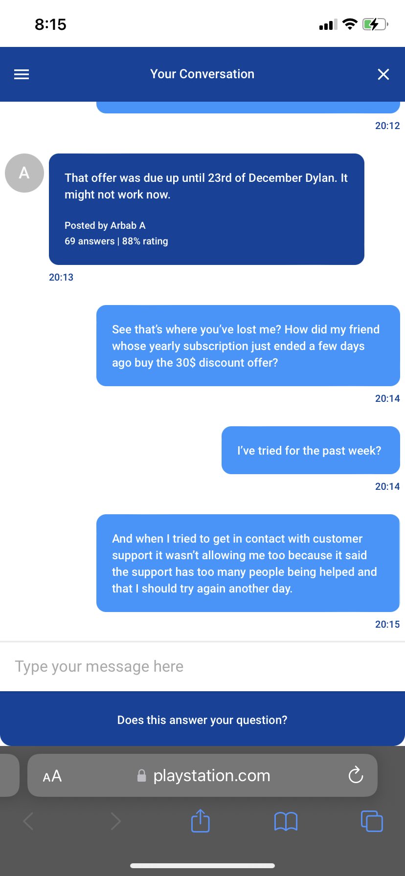 Dylan on Twitter: "@PlayStation @AskPlayStation worst customer ever. Dealing with liars who contradict themselves then try to me off to a “live support chat” that isn't even for a