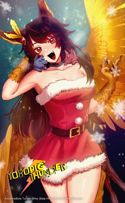 【ご依頼】クリスマスイラスト描かせて頂きました～!ミニスカサンタ…かわいいよね#ケルベロスのア鳥絵 