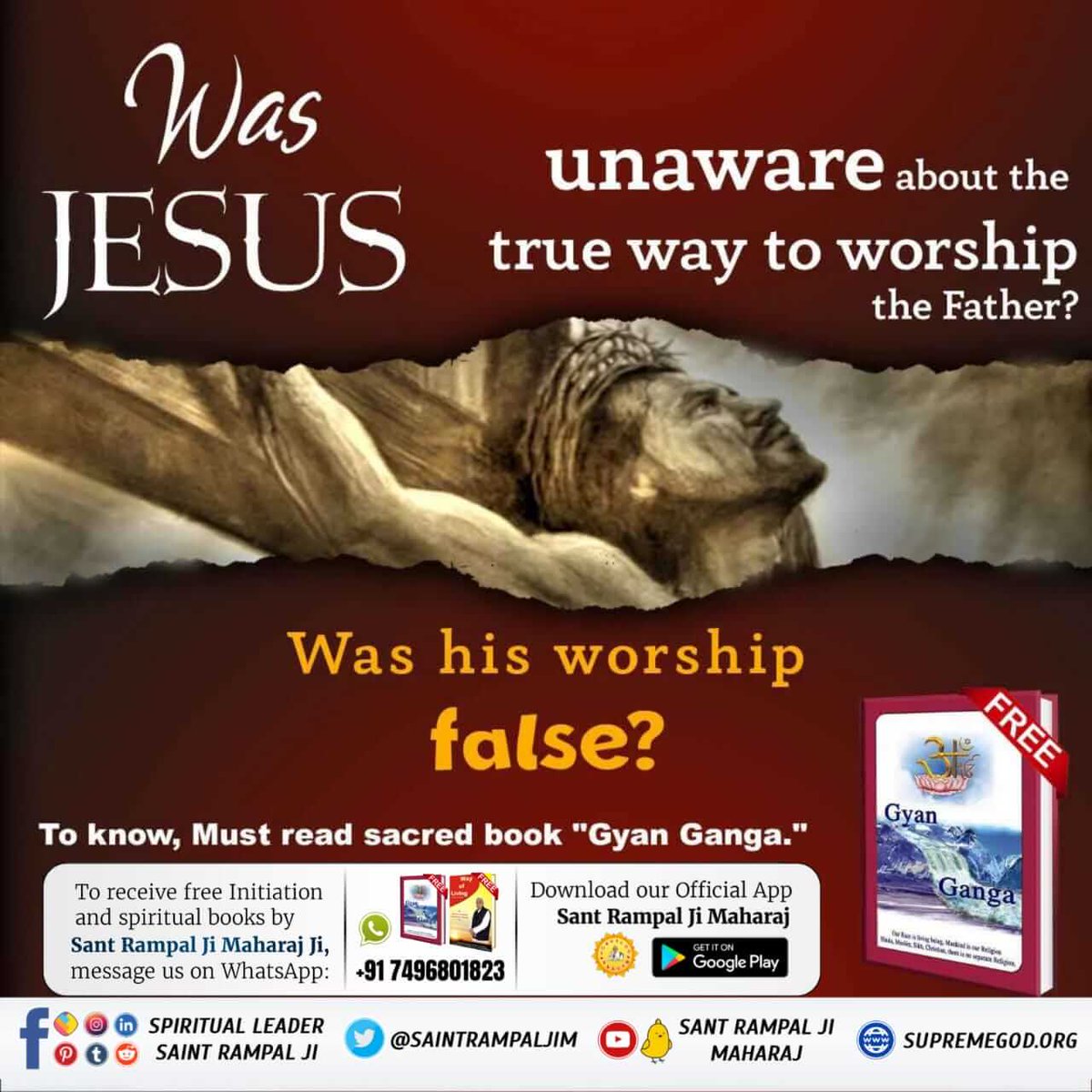 Jagatrani4263's tweet photo. #Is_Jesus_God
According to new testament of Bible by Matthew, Mark, and John Jesus preached about one God. Must know about that one God by Saint Rampal Ji about whom Jesus indicated..

Visit us- Satlok Ashram YouTube Channel
Kabir Is SupremeGod https://t.co/dS72q2RgSw