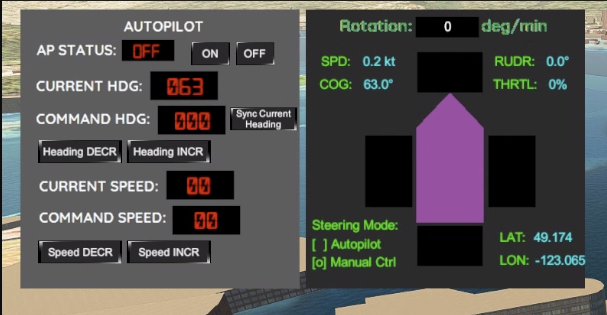haidro6848's tweet photo. Another dev update: due to customer requests, the conning and autopilot panels no longer overlap and are shown side by side. #shipsimulator #maritimesimulator #maritime #ships #simulator #bridgeteam #steam #MadeInUnity #game #gamedev #gamedevelopment #developers https://t.co/bJMslHHKsp