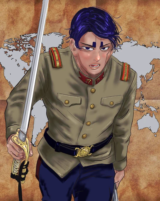 #鯉登音之進誕生祭2022 #鯉登音之進生誕祭2022 部下も守ってとりま中尉になりました。おめでとうございます充電が切れたりなんだりで遅れちゃったけどちゃんと描いてました 