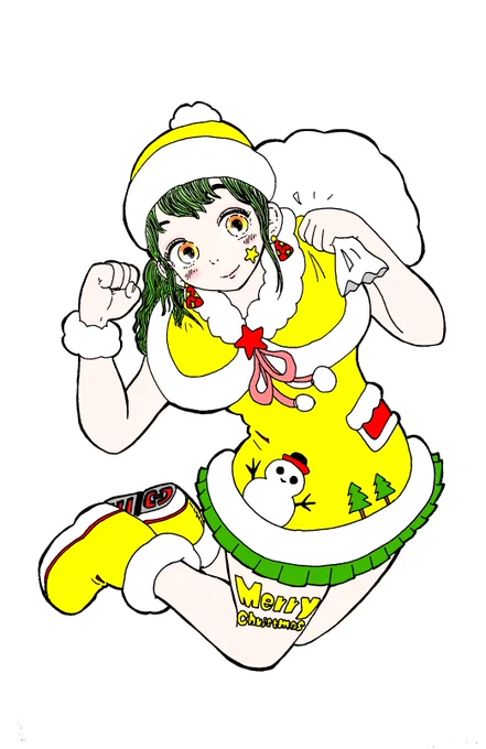 去年と一昨年のクリスマス絵はこんな感じでした 