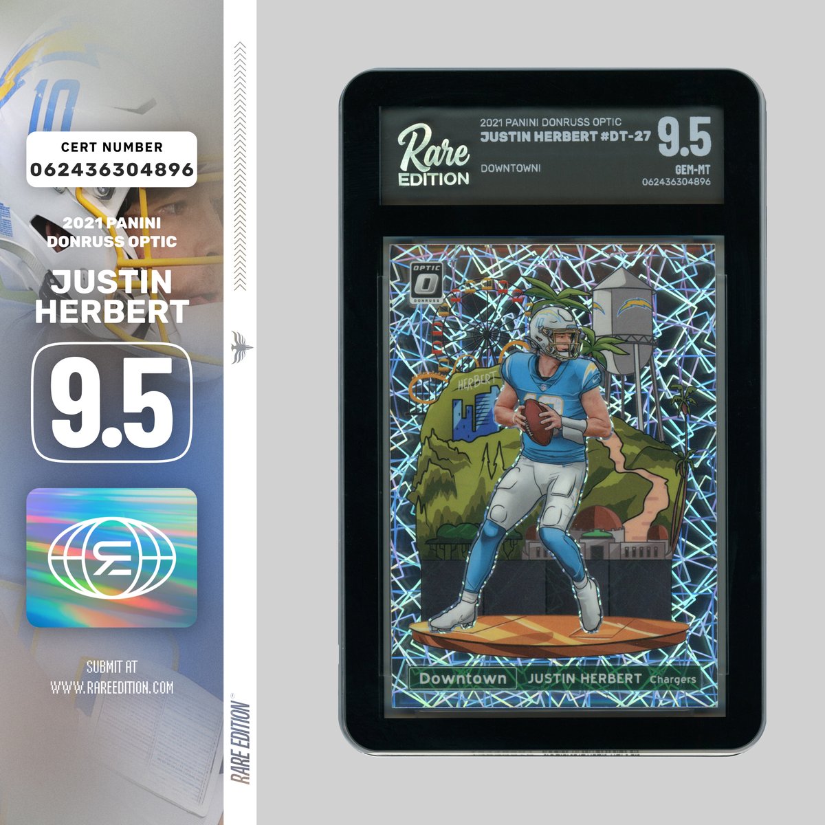 RareEditionCo's tweet photo. More Downtowns entering the Slab Club!

Justin Herbert
2021 @paniniamerica Donruss Optic
Downtown
Full Grading Report: https://t.co/6i0pNsGvS5

#ElevateYourCollection at https://t.co/1aLCVFzY6G

#thehobby #nfl https://t.co/xPRGhlKWa7