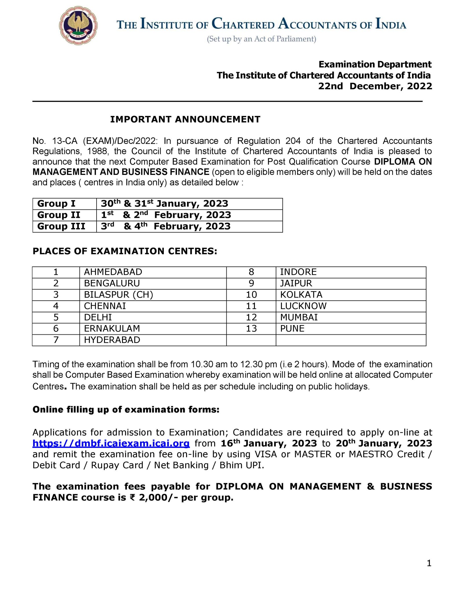 Institute of Chartered Accountants of India ICAI on Twitter