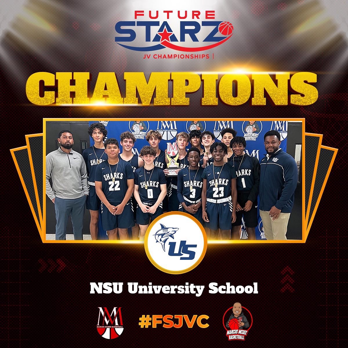 MMcGeeBball's tweet photo. The Future Starz JV Championships I was full of Talent and high level teams.
Congratulations on their accomplishments.
🏆🥇 NSU University School
🥈Riviera Prep
MVP: Oree Najman
MVP: Fernando Romero
TALENT, COMPETITION, EXPOSURE
#FSJVC https://t.co/7Ni44XHN16