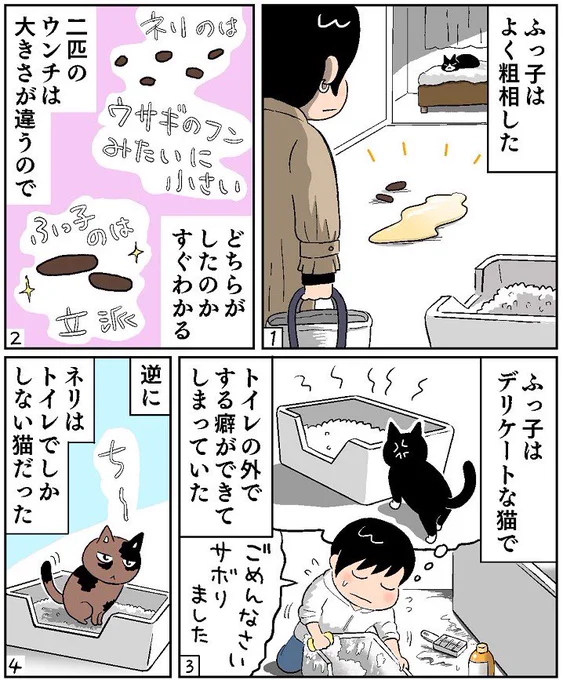 ねこ漫画「サビとハチワレ」
第12話「のりうつった?」

#ねこ新聞
#漫画が読めるハッシュタグ 
#サビ猫 #ハチワレ

↓
https://t.co/NL6XKBEr6C 