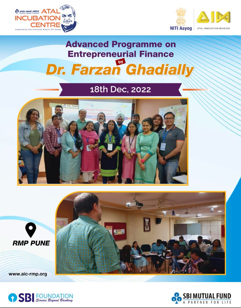 AicRmp's tweet photo. AIC-RMP organized an Advanced Programme on Entrepreneurial Finance by Dr. @ffarzang, Financial advisor &amp; Mentor at AIC-RMP. This was an accelerated program designed to help founders master the necessary financial skills to remain at the leading edge https://t.co/AFT647BIzi