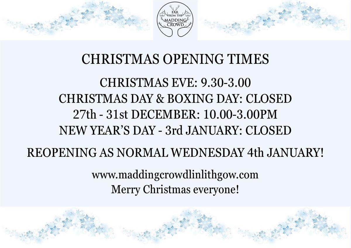 Happy (slightly soggy) Christmas Eve! We are here 'til 3PM today for all your last minute Christmas shopping needs. And we're still a Christmas music-free zone, so use us for Mariah respite! #ChristmasEve #Christmas2022 #ExploreLinlithgow #ChooseBookshops