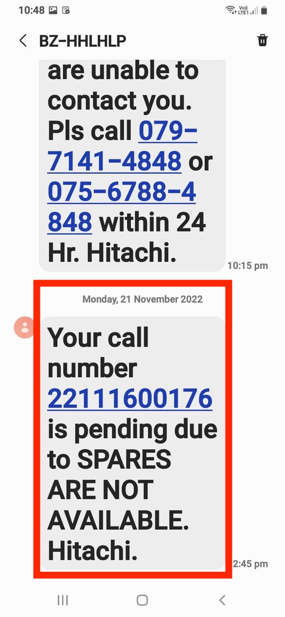 migrate_force's tweet photo. My complain number is 22111600176, which you can see is open from 19th Nov, and I have only got #false #promise from @HitachiGlobal. You can see that I raised the request on 19th Nov and till today the issue is still not resolved. @Hitachi_US @HitachiEurope @HitachiHomes @hitachi https://t.co/Hskh3y8fRk