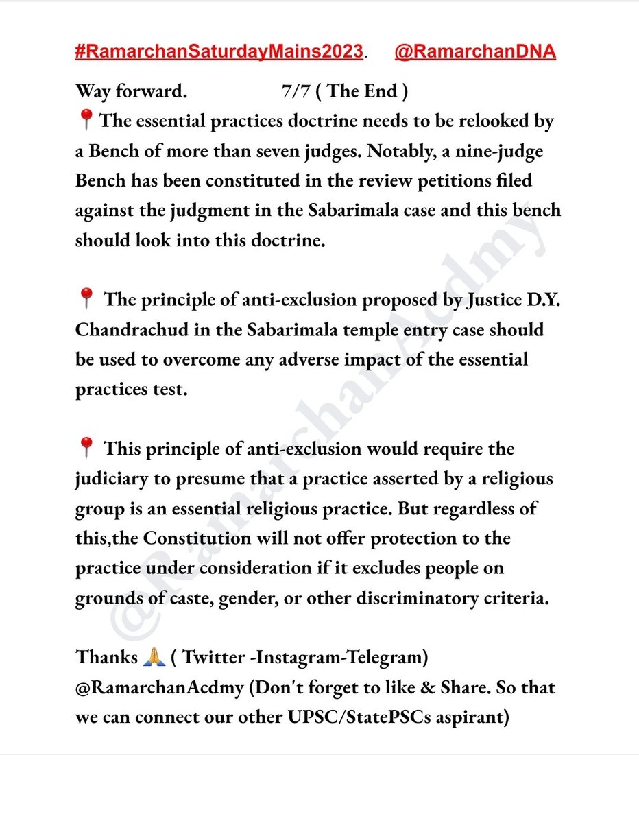 polityias555's tweet photo. Page No 5, 6 & 7
Make Ur own notes with your own words in 300 to 350 words. It will be very helpful in Ur Mains Time.
Thanks for the Love & Ur Support ❣️
@RamarchanDNA / @RamarchanAcdmy
#UPSC #upscprelims #upscmains #UPSCAspirants #UpscMotivations #currentaffairs #StatePSCs https://t.co/TfQchbKt9I