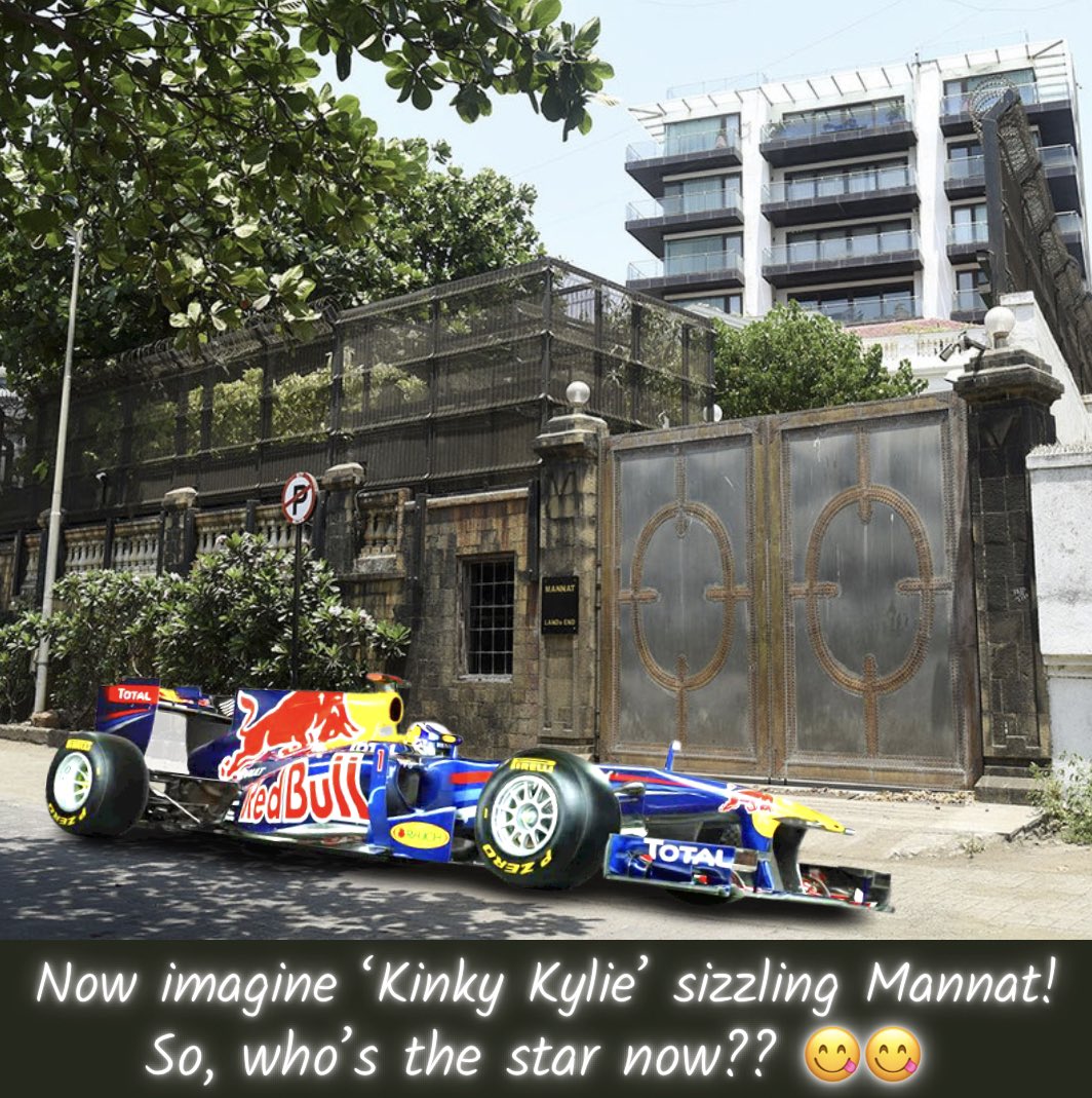 cfmagindia's tweet photo. Ok…now…just imagine… #KinkyKylie sizzling @iamsrk’s #Mannat! 😍😍😍
#F1 #F1ShowRun #Mumbai #RB7 @redbullracing @redbullindia #SebastianVettel #SaddaPlan #IndianF1Fans #SV5 #Vettel5 https://t.co/O59FuxAK2m