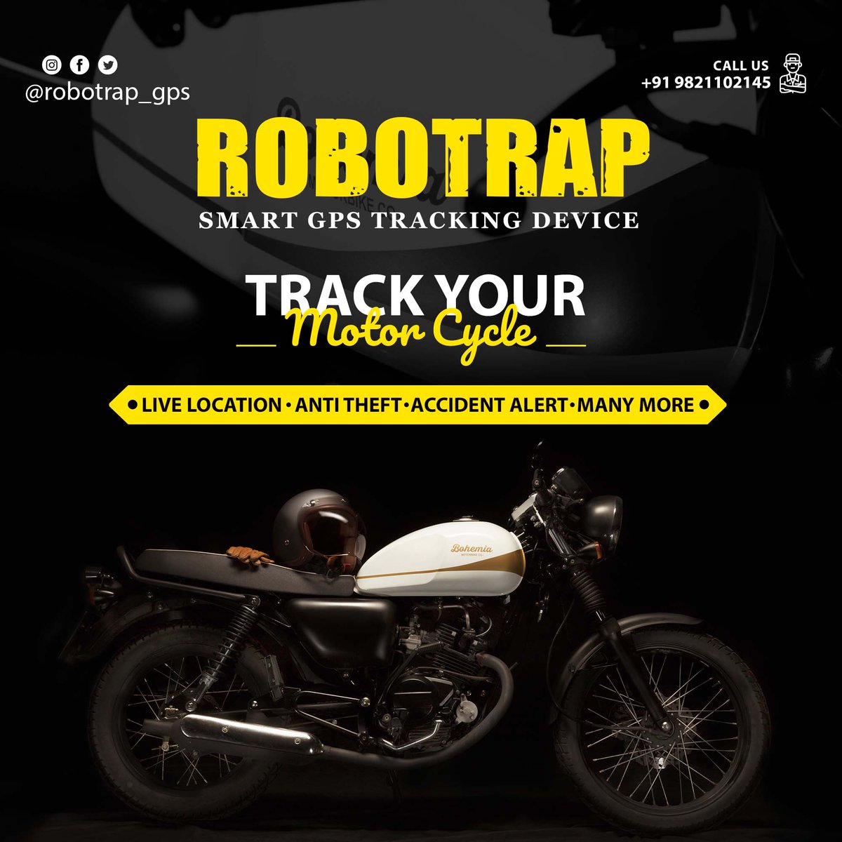 AcquisitechM's tweet image. #robotrap tracker is a smart GPS tracking device which integrated GSM GPS technology, built-in antenna and sensors. It has functions like ACC detection, vibration alarm, SOS emergency call, remotely cut-off petrol/electricity.
Contact:- +91  9821102145
 #robotrap #GPS #BestGPS