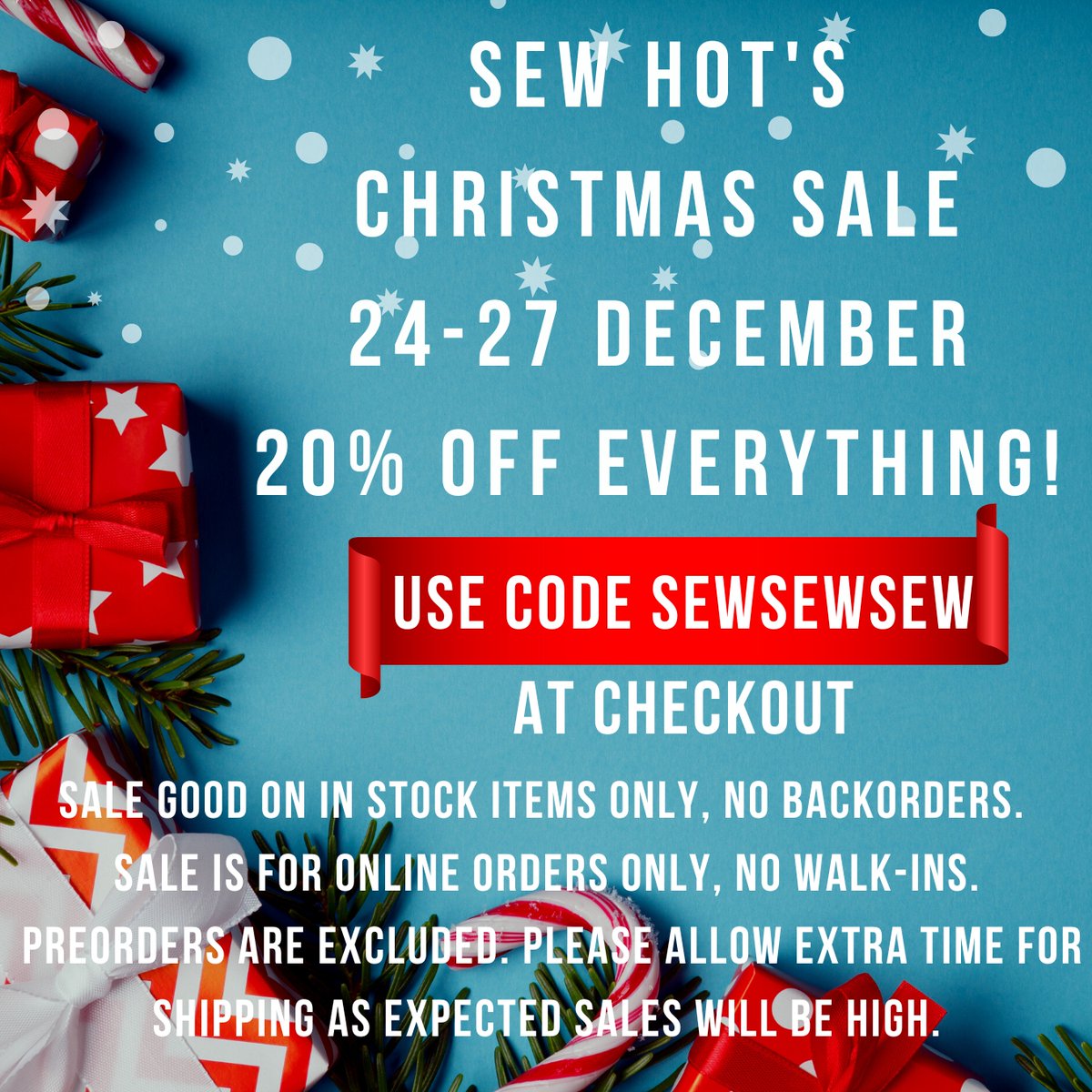 sewhotuk's tweet photo. 🎄 Huge Christmas Sale Starts NOW!! 🎄 - https://t.co/T5FLmGUcqS From the bottom of our hearts, we wish everyone a very Happy Christmas! May this season surround you with light, peace, and lots of sewing time! Have fun shopping our great sale! https://t.co/jSh5RctDVI