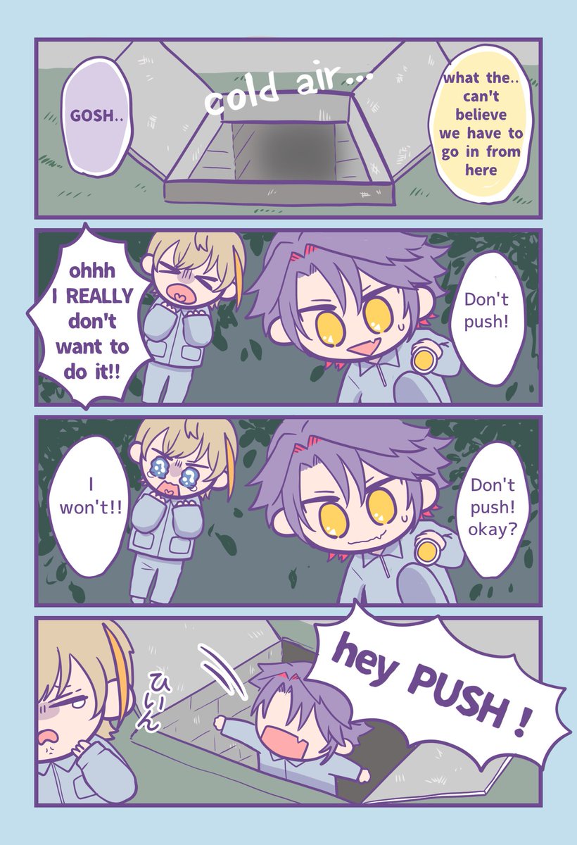 【Pacify stream】
Eng ver manga

Don't push okay?

#ふうらーと 
#わたらいらすと 