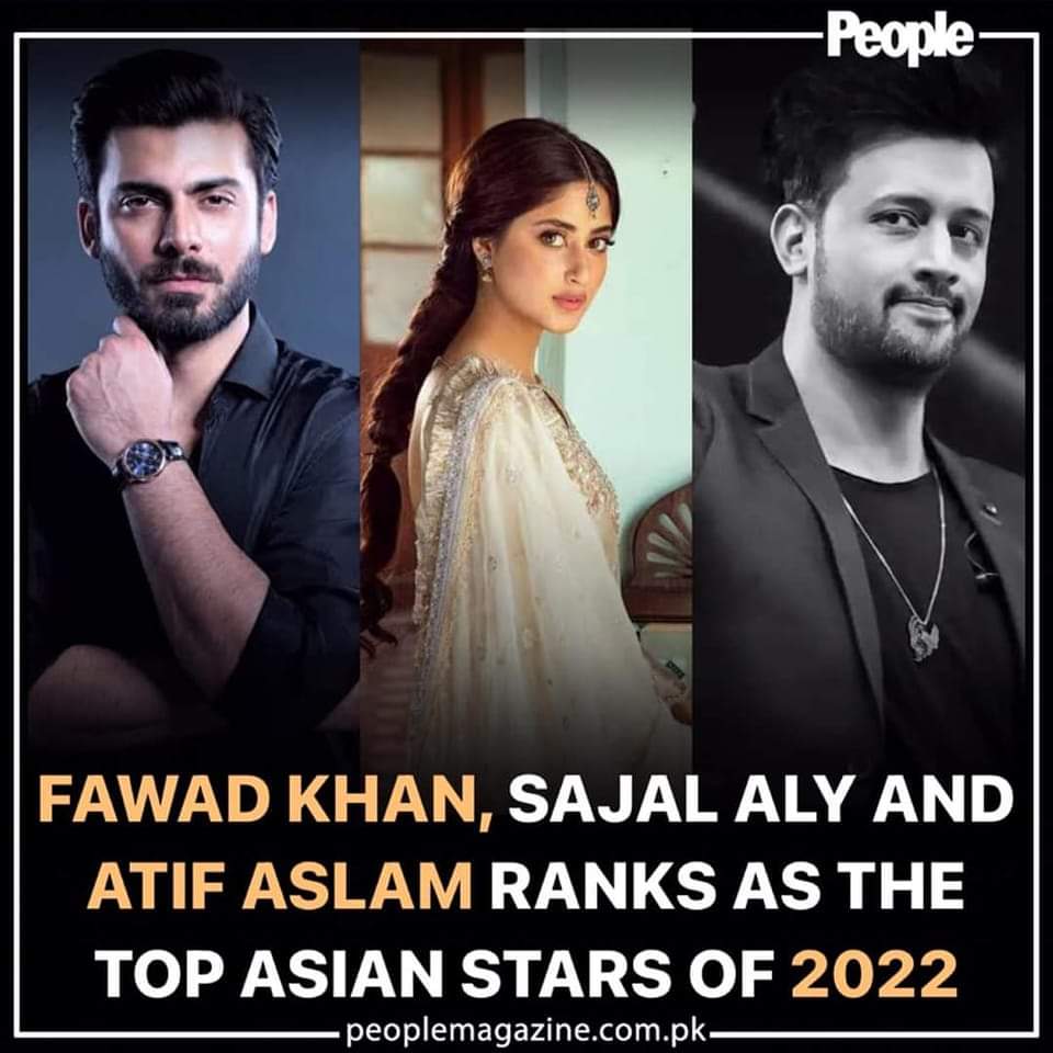 Atif Aslam, Sajal Aly and Fawad Khan made it to top asian stars of 2022.

@itsaadee @Iamsajalali @_fawadakhan_  #madeit #top #asianstars #2022 @SHOWBIZPAKIST10