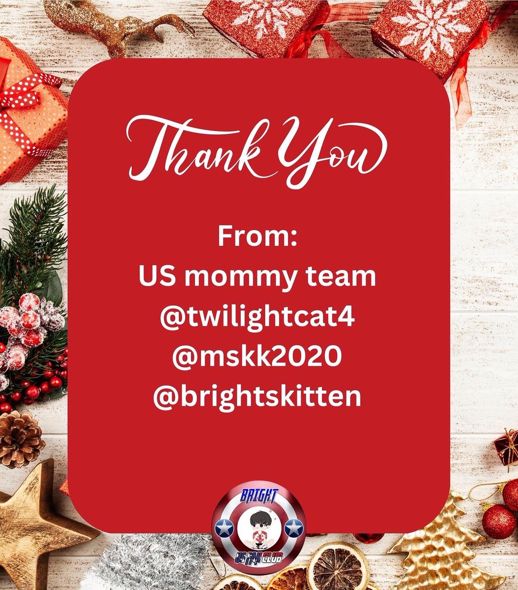 BbrightvcUSFC's tweet photo. Dear Mom Bright , Thank you for everything 🥺 May you have a relaxed holiday season, Merry Christmas 🎄 and Enjoy today’s concert 🥰 #bbrightvc @bbrightvc Thank you to  our US mommy team @twilightcat4 @mskk2020 @brightskitten to join this little 💝 https://t.co/v79S1tr6Pg