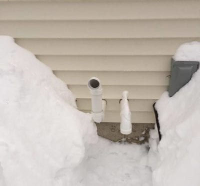 Is your furnace off? Most modern furnaces in this area have a vent that exits the side of the house and no longer exits the stack on the roof. If your heat went out and your power is still on, you may need to venture out to make sure that vent is clear of snow!