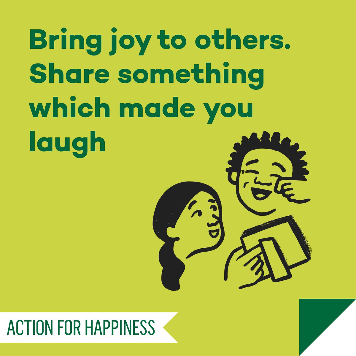actionhappiness's tweet photo. Do Good December - Day 24: Bring joy to others. Share something which made you laugh https://t.co/1aRuRjvQNt #DoGoodDecember https://t.co/Q0dLP0kGYE