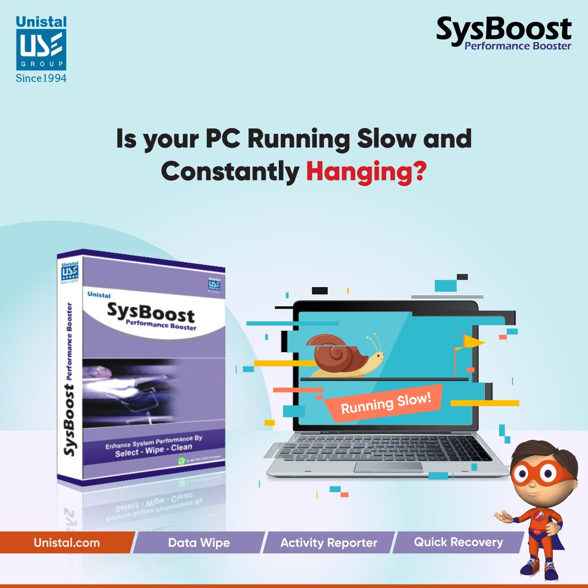 UnistalGlobal's tweet image. Is your PC running slow &amp;amp; constantly hanging😣??

Solution is Here!
👉😊Buy Now: bit.ly/3DaSH2U

#SysBoost #SysBoostSoftware #TuneUpSoftware #EnhancePerformance #DeleteJunkFiles #DeleteJunkFolder #DeleteTemporaryRegistries #OptimizeSystem #OptimizePerformance