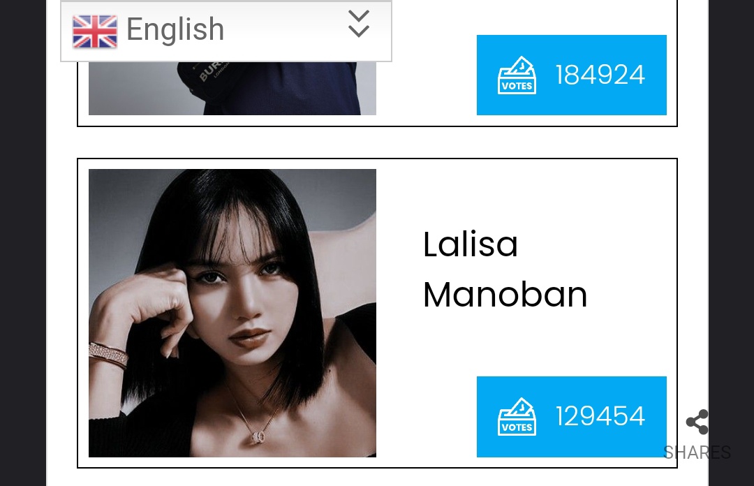 TheManoban_Walk's tweet photo. Lilies, listen pls. We successfully made #LISA finish IG &amp; Twitter votings on TOP5. #1 on Twitter &amp; #3 on IG. 

That's why I believe we can make her finish on TOP5 on the WEBSITE voting too! She's currently at #6 &amp; we still have 2 days. She deserve to be placed on TOP5, Lilies!🔥 https://t.co/qvxxWAdRyu